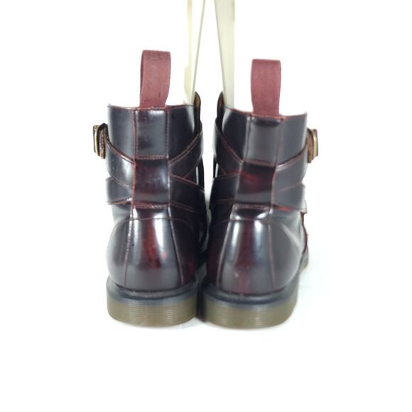 Dr. Martens Women's Teresa US 8 Leather Cherry Red Arcadia Buckle Ankle Boots - Picture 8 of 15